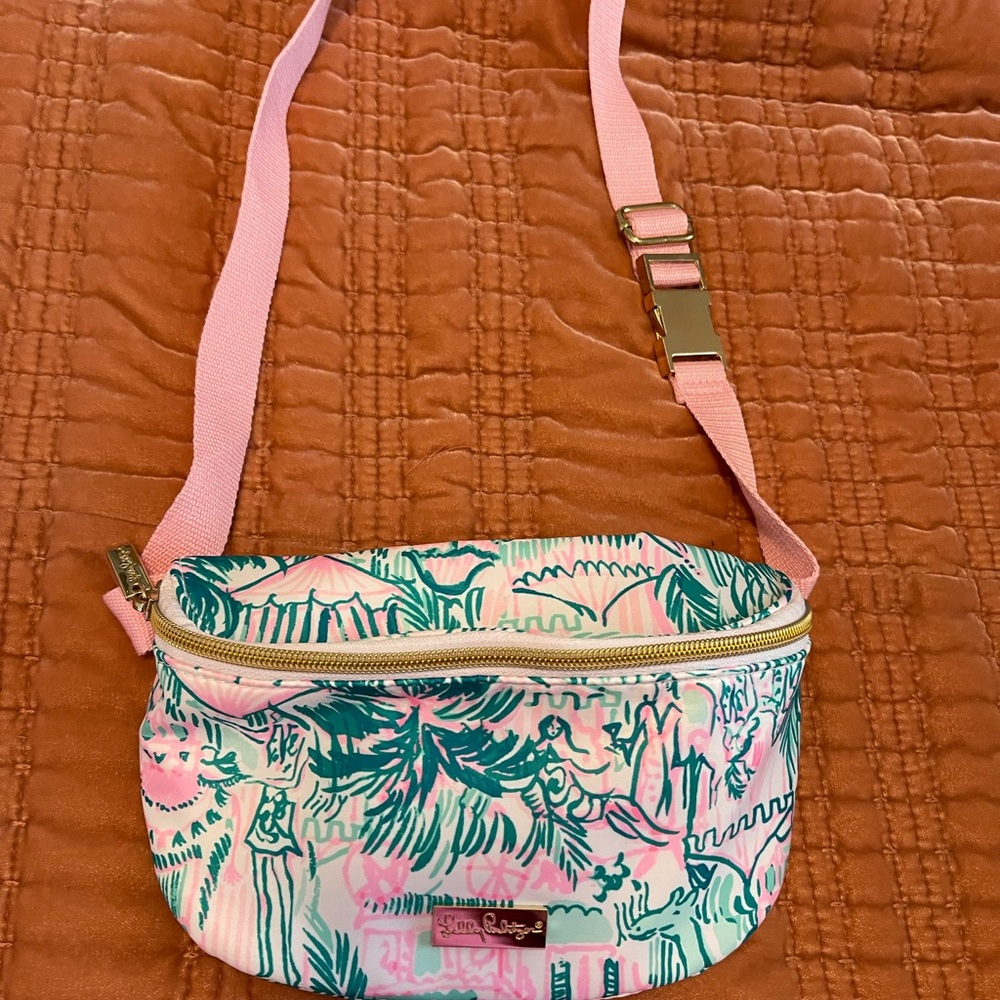 Lilly Pulitzer Pink and Green Women's Fanny pack belt bag